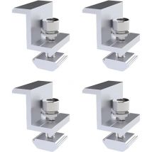 Staffa per pannello solare da 4 pezzi, morsetto terminale da 30 mm, supporto per pannello solare, staffa a z, morsetto regolabile, staffa per