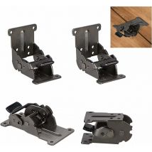 Alovez - Staffe per gambe da tavolo pieghevoli da 4 pezzi, staffe pieghevoli a 180° con viti, cerniere pieghevoli, estensione autobloccante, staffa