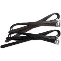 Horses - Staffili per sella inglese in cuoio rinforzato modello Soft Touch: 135 cm, Nero