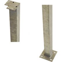Stahl Eckpfosten mit Fuß für Geländer 4,5x4,5x103,3cm Verzinkt