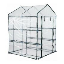 Brixo - Stahl -Gewächshausabdeckung pvc L143XP143XH195 cm Gartenhütte