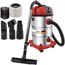 Stahlmann - VAC3300 Industriestaubsauger Nasssauger Trockensauger 30L Tank, integrierte Steckdose leistungsstarke 3300W mit und ohne Beutel