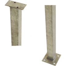 Stahlpfosten mit Fuß für Geländer 4,5x4,5x103,3cm Verzinkt