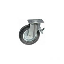 Stahlrad mit Schwenkplatte und Bremsorte -Gerätrad - Ø80 mm