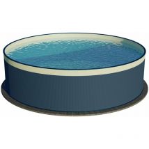 Waterman - Stahlwandpool rund Größe wählbar, 90 cm tief, Stahl 0,3 mm anthrazit, Folie 0,2 mm sand, overlap 450x90