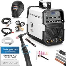 Soldadora Stahlwerk ac/dc tig 200 pulsos st igbt, totalmente equipada