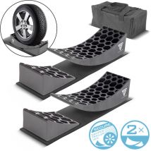 STAHLWERK Auffahrkeile GT-17 ST 2er Set bis 15,8t Achslast Unterlegkeil Rundkeil