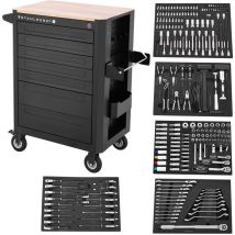 STAHLWERK Carro de taller Carro de herramientas CROW Carro de montaje 235 herramientas CrV