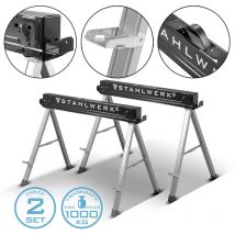 Tréteau de sciage, lot de 2, 500 kg Tréteau de travail universel Tréteau pliant Tréteau d'échafaudage - Stahlwerk