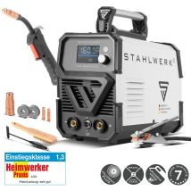 Stahlwerk - flux 160 st Soldadora digital con 160 a, alimentación de hilo sinérgica