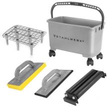 Stahlwerk - Kit de lavage carrelage Pro Kit de lavage carreleur 5 pièces avec seau de 24 l
