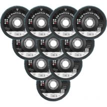 Schleifscheibe Fächerscheibe Lamellenscheibe P80 Ø125 mm 10er Set - Stahlwerk