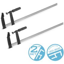 STAHLWERK Schraubzwinge 120x800 mm Klemmzwinge stabile F-Zwinge 2er Set