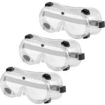 Schutzbrille Korbbrille Überbrille mit flexiblem Halteband 3er Set - Stahlwerk