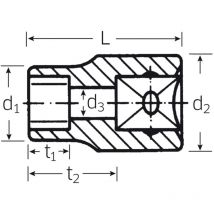 1/2' (12,5mm) Steckschlüsseleinsatz Innen-TORX E20 L.38mm - Stahlwille