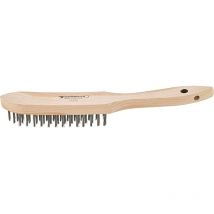 Stahlwille Stahldrahtbürste 12374/3 – 0,35 mm Draht – Buchenholzgriff – 285 mm – 5 Reihen – Hergestellt in Deutschland