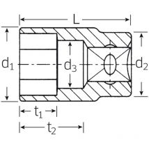 456 17 02110017 hexagonal Douille 17 mm 3/8 (10 mm) - Stahlwille