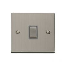 Stainless Steel 1 Gang 20A Ingot dp Switch - Grey Trim Se Home