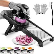 Ibuyke - Trancheuse à légumes réglable en acier inoxydable, trancheuse de cuisine professionnelle, manuelle multifonctionnelle avec lames tranchantes
