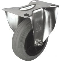 Atlas Workholders - ss Fixed Plate 150mm Grey Rubber Tyre