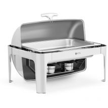 Royal Catering - Stainless Steel Chafing Dish Buffet Dish Warmer gn 1/1 8.5L Roll Top Lid