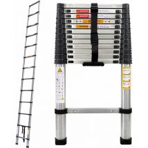 Day Plus - Stainless Steel Folding Multi Purpose Telescopic Extension Ladder Heavy Duty 3.8m