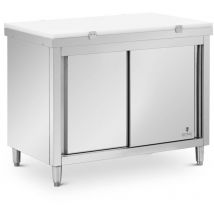 Royal Catering - Stainless Steel Kitchen Island 120 x 70 cm 500 kg load capacity cutting board