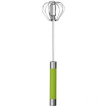 Stainless Steel Rotating Push Whisk Mixer Milk Frother Rotary Whisk Rotating Hand Blender Hand Mixer 12 inch green