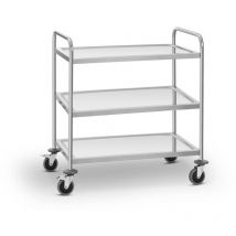 Royal Catering - Stainless Steel Service Trolley Service Catering Trolley Kitchen 3 Shelves 150kg