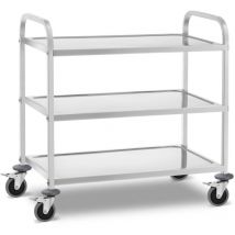 Royal Catering - Stainless Steel Service Trolley Serving Catering Service Cart 3 Shelves 240kg