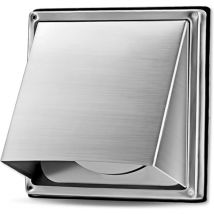 Coocheer - Stainless Steel Ventilation Grille - Weatherproof with Check Valve - Perfect for Tumble Dryers, Hoods, Vents, Exhaust Ducts (100mm)