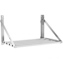 Royal Catering - Stainless Steel Wall Shelf Folding Shelf Commercial Kitchen Shelf 60 x 45cm 40kg