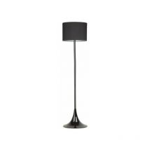 Homeness - Stammlampe 171 Cm Vom Innenraum In Schwarzem Metall Mit Schwarzem Lampenschatten