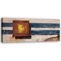 Quadro su Tela "Linee Blu" – 90x30 cm – Tela interfodera 130 g/m² – Finitura opaca – Stampa UVgel