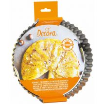 Decora - 0070015 Non-stick Movable Bottom Tart Mold, Steel, Gray