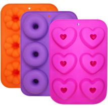 BS - Stampo Per Ciambelle In Silicone 3pz Stampo Per Dolci Antiaderente Colorato