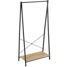 Stand Appendiabiti per Camera Da Letto in Legno mdf e Metallo Nero 80x40x160cm