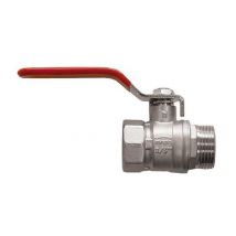 Invena - Standard Flow Rate Water Ball Valve with Steel Handle DN15 1/2 bsp Female x Male Thread