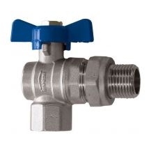 Invena - Standard Water Flow Rate Angled Ball Valve with Butterfly Handle Female x Male 1 bsp