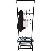 Standgarderobe Flurgarderobe Kleiderständer Jackenständer 1,80m (Schwarz)
