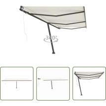 Abcrital - The Living Store Standmarkise Automatisch 600x300 cm Creme - Gartenmarkise - Ausziehbarer Sonnenschutz - Markise Aluminium - Creme Farbe