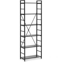 Standregal Bücherregal Regal Wohnzimmerregal Stahl/Spanplatte 6 Ebenen 150 kg