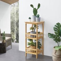 [en.casa] - Standregal Pyhäjärvi Bambus 79x33x33 cm Natur