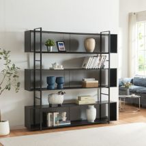 [en.casa] - Standregal Randaberg 180x180x33 cm Schwarz