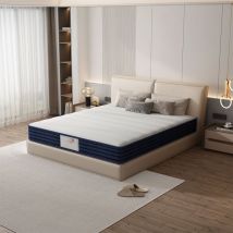 Matelas en Ressorts 140x190cm, Épaisseur 22cm,Hybride Ressorts Ensachés Indépendant avec Mousse à Mémoire de Forme Matelas,Hypoallergénique,