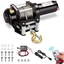 Stanew - Treuil électrique 12 v Traction Jusqu'à 4500 LB/2041 Kg Câble en Acier de 10m, Noir, treuils à Corde synthétique télécommandés sans Fil