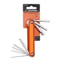 Stanford - llaves allen bola surtidas 8 pz set-8 , Set de 8 llaves Allen bola plegables Herramienta práctica y compacta perfecta para quienes buscan
