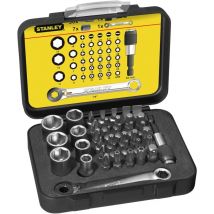 Stanley 1-13-907 - Set de bits de Expert socket screwdriver 14" ratchet spanner, 39 pcs.