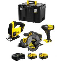 Stanley - FatMax Kit SVK305 (SFMCS600 + SFMCS500 + SFMCF800 + 2 x 4,0 Ah + Ladegerät + tstak vi)