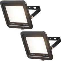 Stanley Floodlight 30 Watt IP65 Rated Garden Slimline led In Black - 2 Pack Litecraft